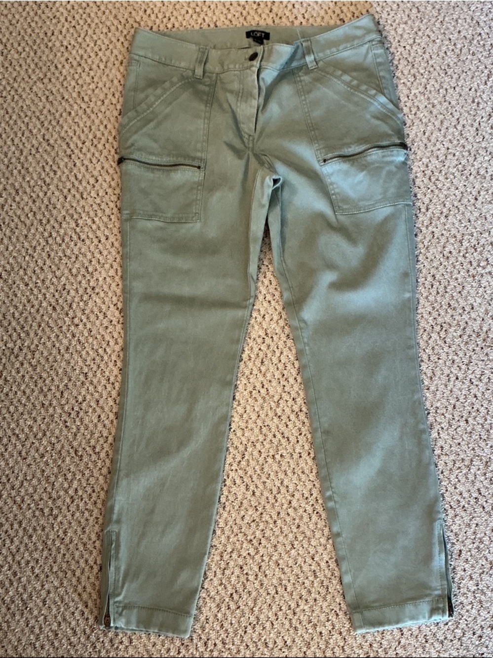 LOFT Sage Green Utility Skinny Pants. Size 10